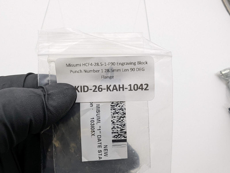 Misumi HCF4-28.5-1-F90 Engraving Block Punch Number 1 28.5mm Len 90 DEG Flange