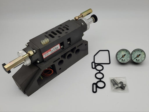 Numatics I24RD115JP00 Regulator Valve ISO 5599-2 Dual 10 - 130 PSI w/ Manifold 1