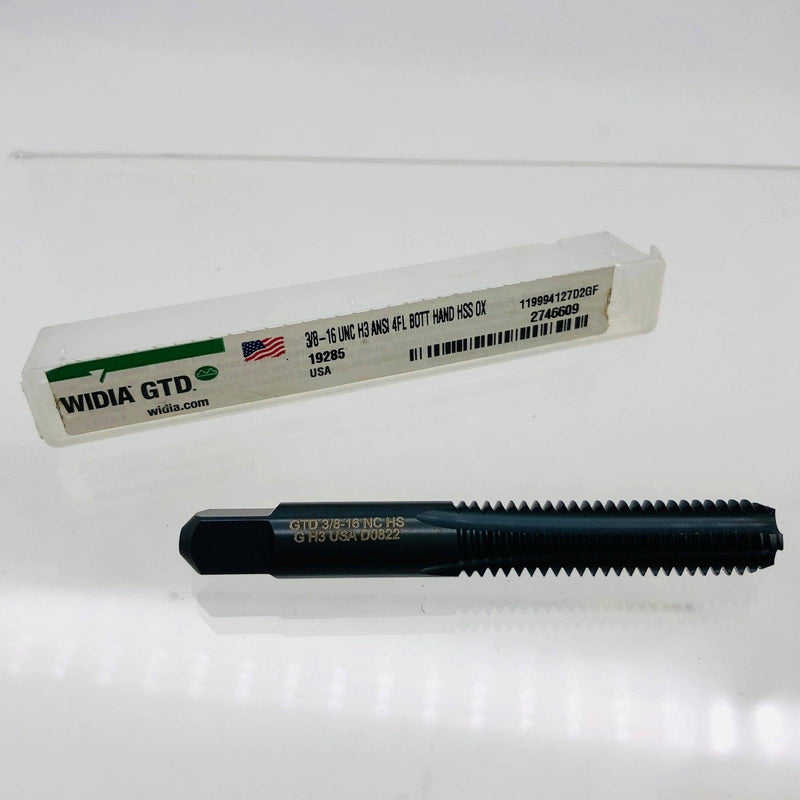 Widia GTD 19285 Straight Flute Tap 3/8-16 Bottoming Right Hand 4 Flutes HSS 1