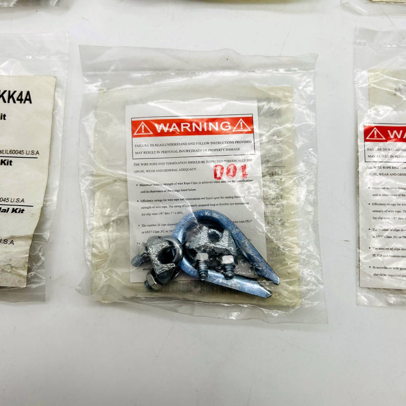 Dayton 1DKK4A Wire Rope Clip Thimble Kit 1/8in Zinc Galvanized Steel Lot of 9 3