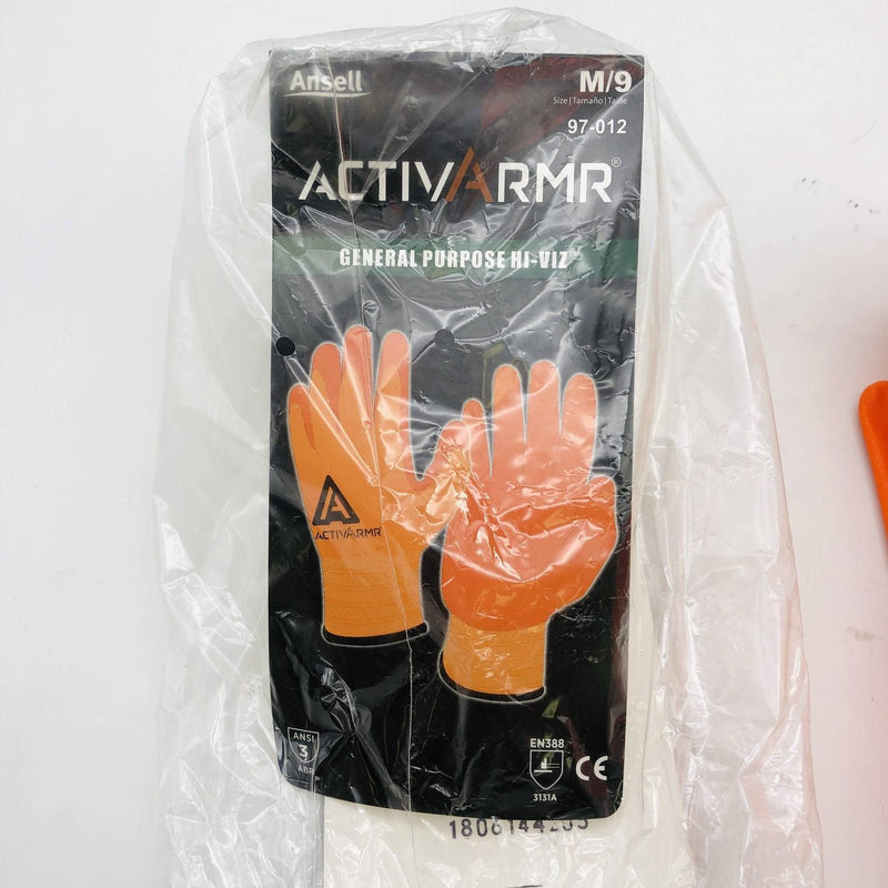 ActivArmr 97-012 Work Gloves Sz M/9 General Purpose Hi Viz Nitrile Foam 12 Pairs 6