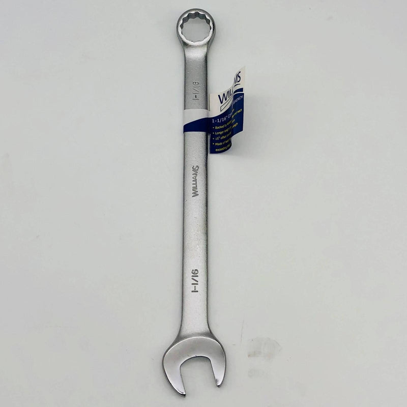 Williams 11134 Combination Wrench 1-1/16 12pt Standard Satin Chrome 14-1/4" OAL 1