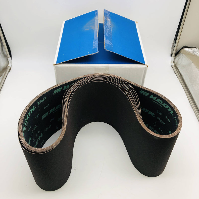 Norton 77696069562 Cloth Sanding Belts 8"x60" Neon R766X P100 Grit 10 Belts 6