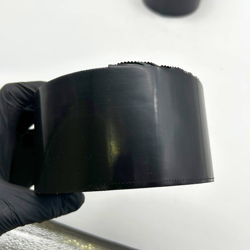 Poly Tape Pinked Edges 72mm X 55m Black Tape Products 133BK-72X55 166632 4 Rolls