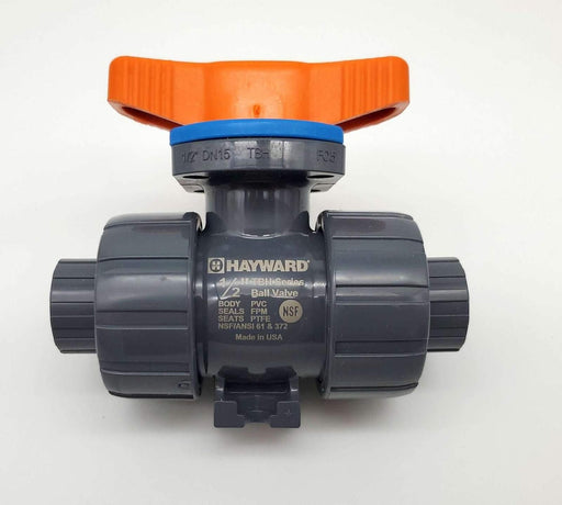 Hayward TBH1050ASTV0000 1/2" True Union Ball Valve PVC FPM Seals 250 PSI 1