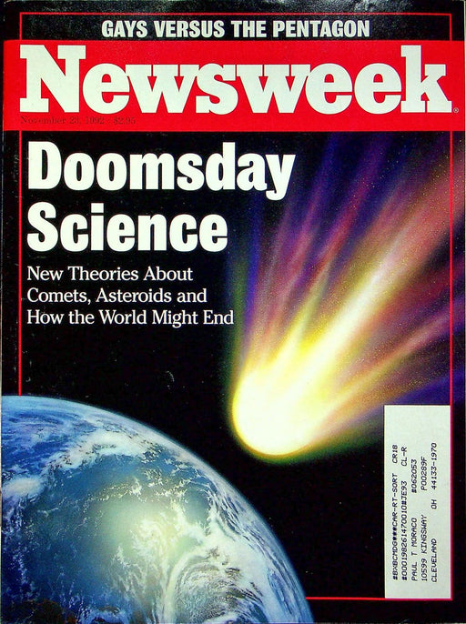 Newsweek Magazine November 23 1992 Doomsday Science How Will World End Asteroid 1