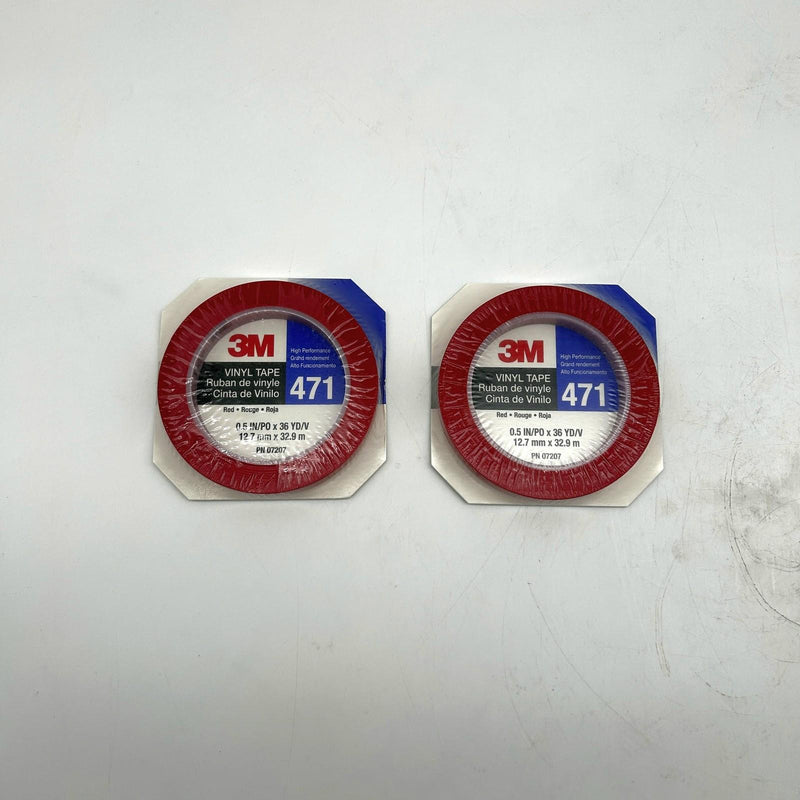 3M 471 Marking Tape Red Vinyl Red 1/2in X 36yds 5.2mil SS PN 07207 Lot of 2 6