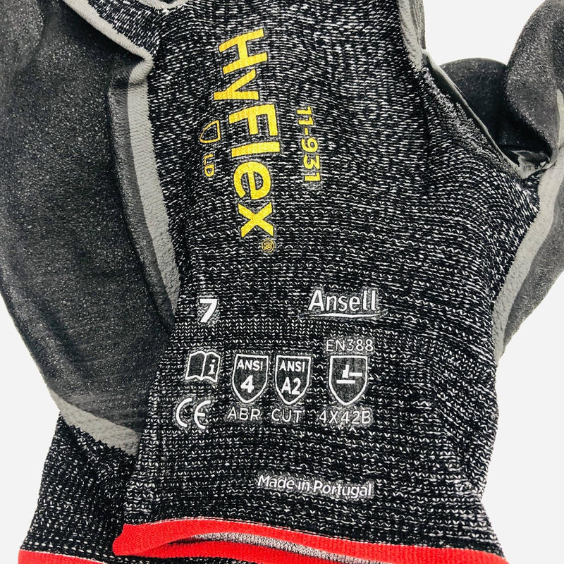 Ansell HyFlex 11-931 Work Gloves Sz 7 Small HPPE Blend Polyurethane Palm 12 Pair 2