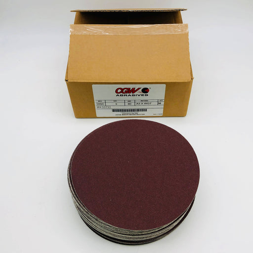 CGW 53732 Sanding Discs PSA 9in 80 GRIT Aluminum Oxide Cloth Backed 50pk 1