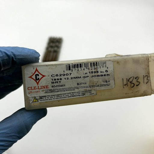 5pk Cle-Line C62907 Jobber Drill Bit 1898 12.2MM HSS Bright 2 Flutes 5XD Right 2