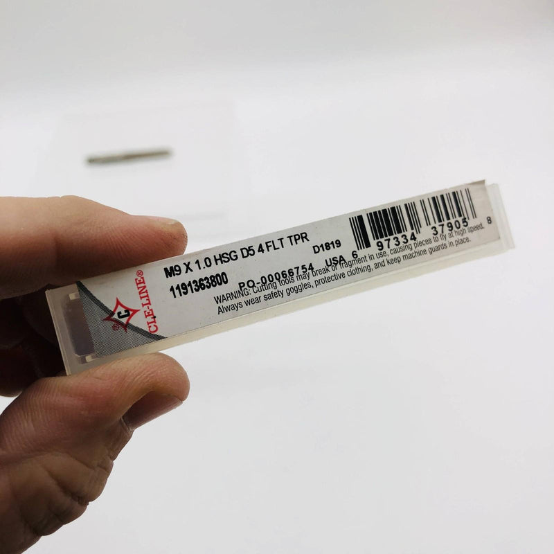 Cle-Line 1191363800 Taper Tap M9 X 1.0 HSG D5 4 Flutes 2