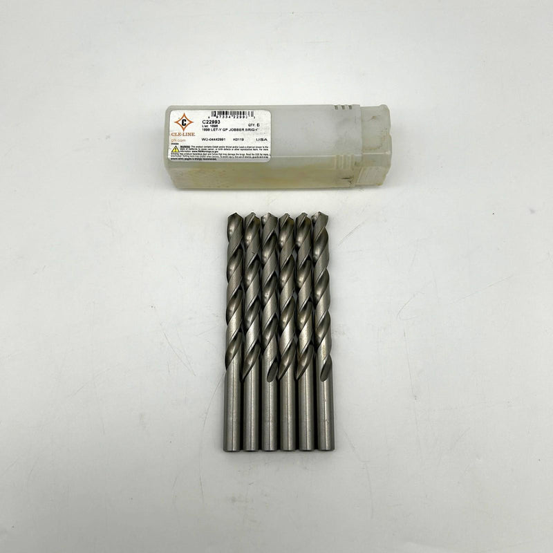 Cle-Line C22993 Jobber Drill Bit 1898 Let-Y General Purpose HSS Bright 5XD 6pk