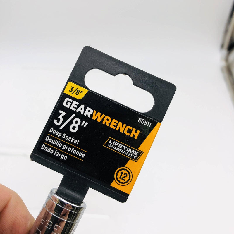 GearWrench 80511 Deep Socket 3/8" 12-Point with 3/8" Drive Polished Alloy Steel 2