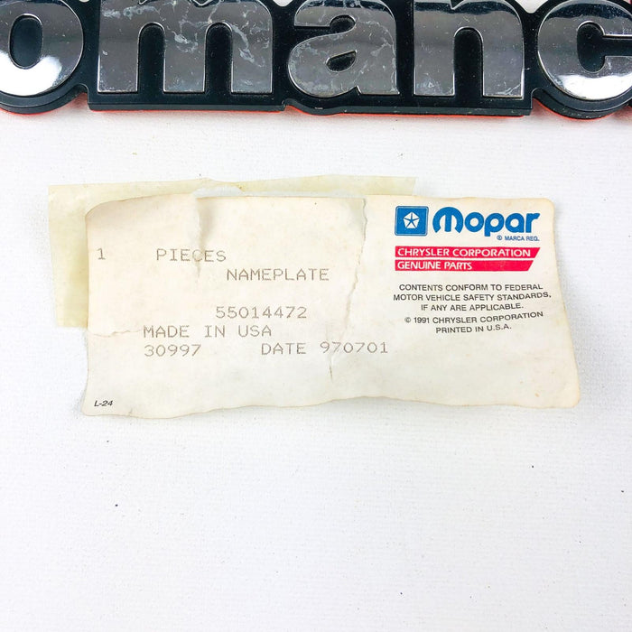 Jeep Comanche Nameplate Decal Emblem Mopar 55014472 OEM NOS Qty of 1 Damage 12