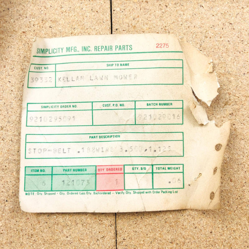 Simplicity 121073 Stop Belt OEM New Old Stock NOS Sealed 2