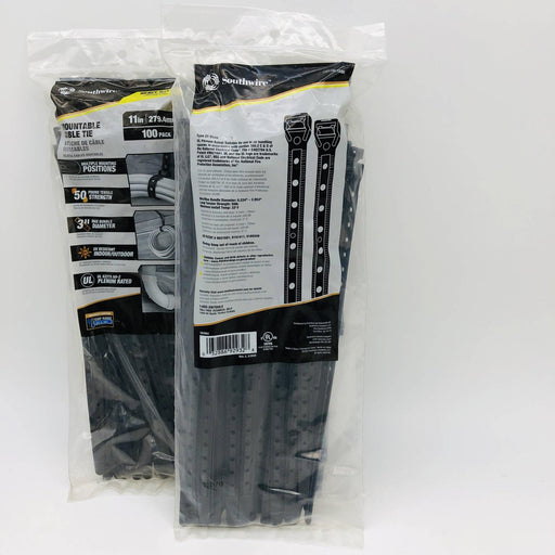Southwire 58298340 Mountable Cable Tie 11" Lg 50lb 3" Max Dia UV Resistant 300pk 2