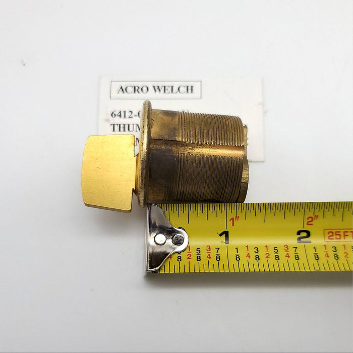 Acro Welch Mortise Cylinder Thumb Turn 1-1/4" Bright Brass 6412 9001U Yale NOS 6