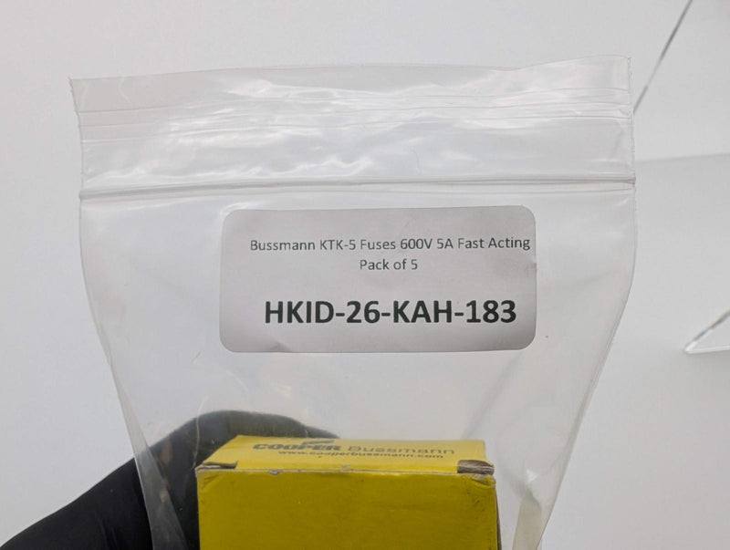 Bussmann KTK-5 Fuses 600V 5A Fast Acting Pack of 5 4