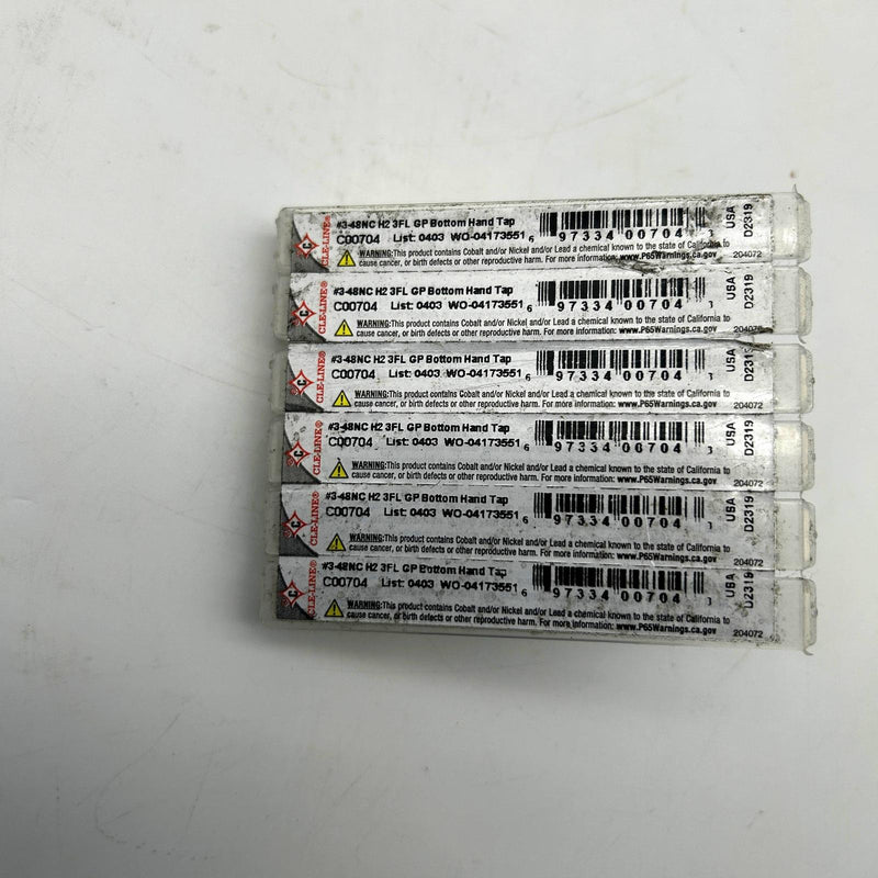 Cle-Line C00704 Bottom Hand Tap #3-48NC H2 3 Flutes General Purpose HSS 10pk 3