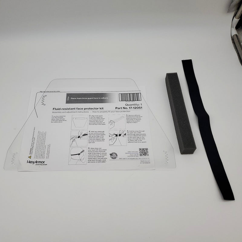 Hex Armor 17-12051 Face Shield Kits Fluid Resistant Adjustable Pack of 5 1