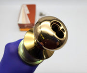 Arrow Door Knob Storeroom Lock Bright Brass 2-3/8" BS SFIC Ready M12TA RH NOS 1