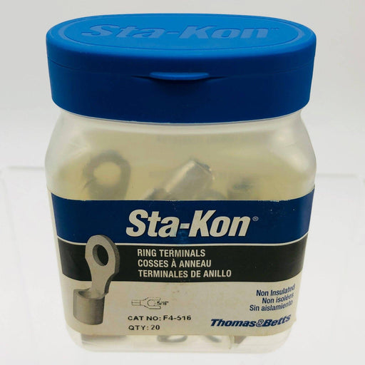 Thomas & Betts Sta-Kon F4-516 Ring Terminal 5/16 Non Insulated Brazed Seam 20pk 1