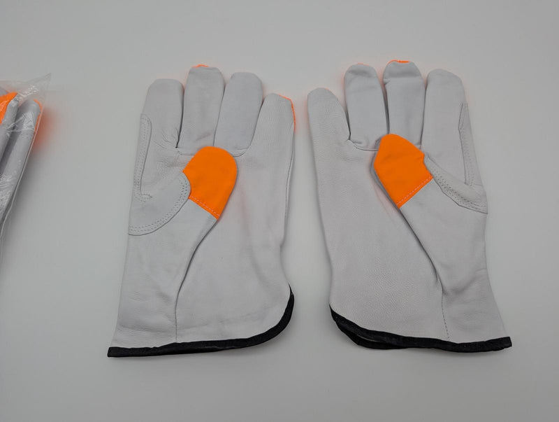 Goatskin Leather Driver Gloves 2XL A5 Cut Resistant Hi-Vis Fingertips 3 Pairs 3