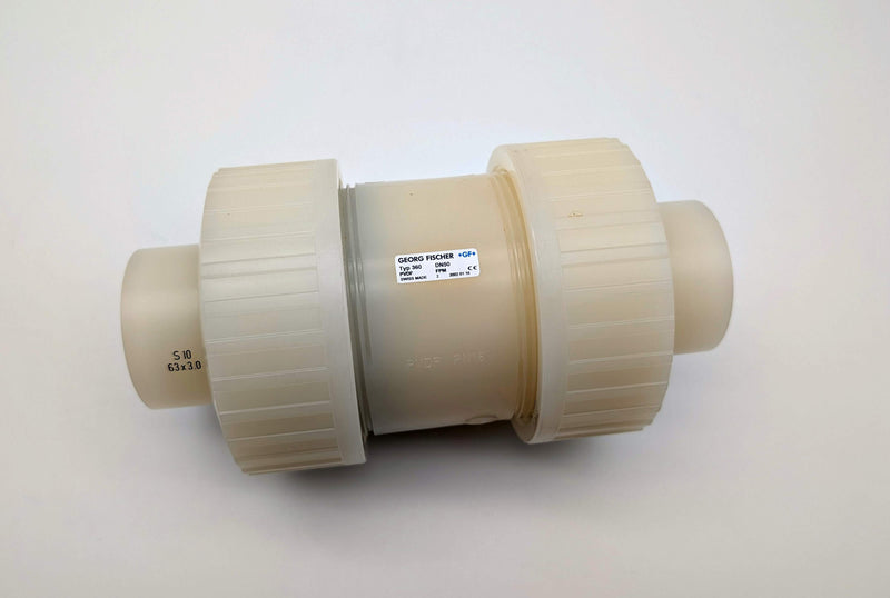 Georg Fischer 2" Ball Check Valve Butt-Fusion SYGEF Body FPM 175.360.497 232PSI