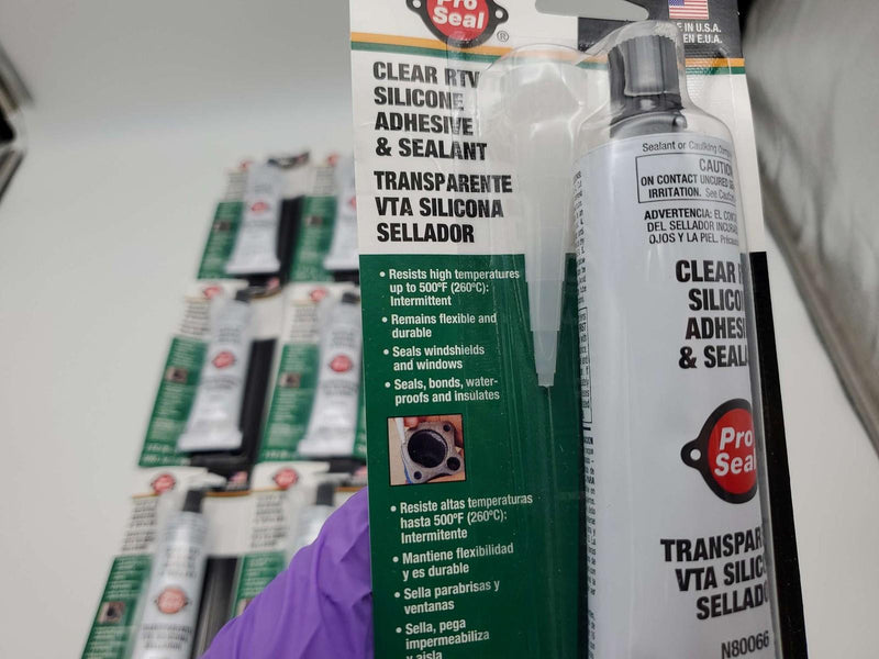 Pro Seal Clear RTV Adhesive Sealant Gasket Silicone 3oz Pack of 12 Tubes 80066 4