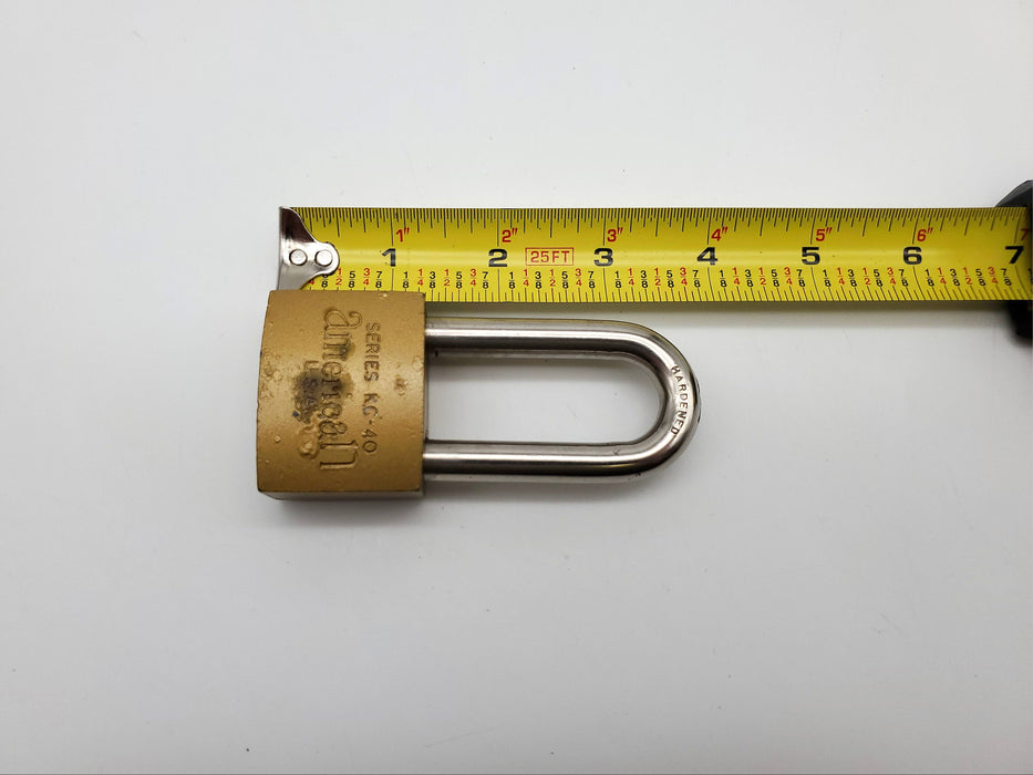 American Lock Padlock 2-1/8"L x 0.38"D Shackle 1-3/4" Wide No KC 41 USA Made 8