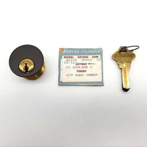 Acro Welch Mortise Cylinder Lock 15/16" Dark Amber A6109 Schlage C Keyway NOS 2