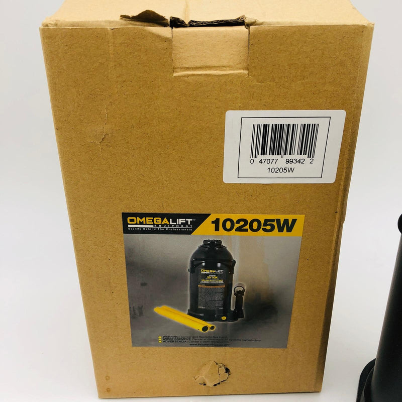 Omegalift 10205W Bottle Jack Hydraulic 20 TON Oval Height 9.75in Side Pump 2