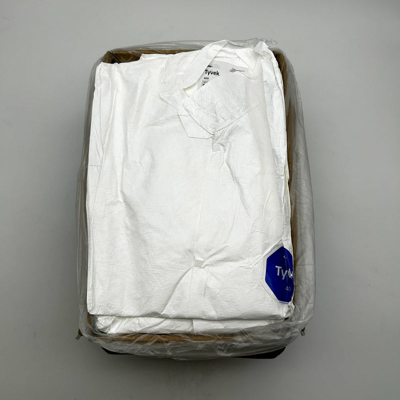 Dupont Tyvek 400 Disposable Shirt White 2XL Snap Open Cuff TY303SWH2X005000 PK50
