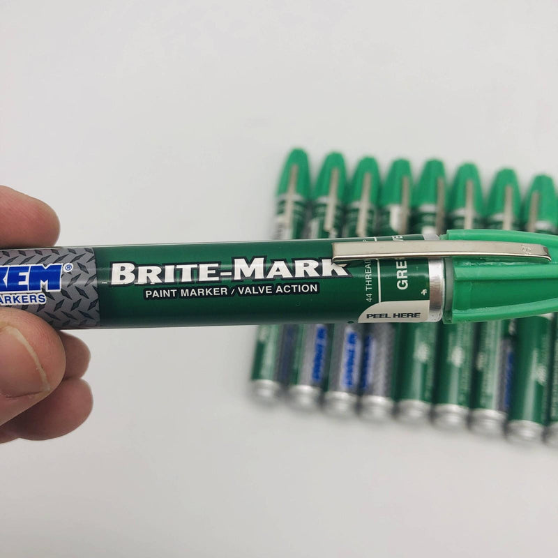Dykem Brite Mark 40 Green Paint Marker Medium Tip Valve Action 40004 Pack of 12 6