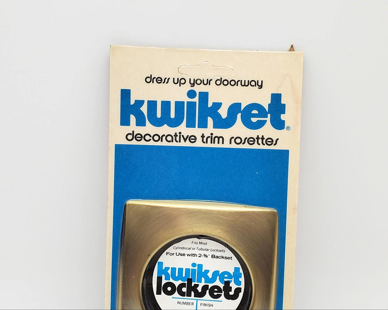 Kwikset Escutcheon Antique Brass Deadbolt or Knob Trim 4" Outer Diameter NOS 3