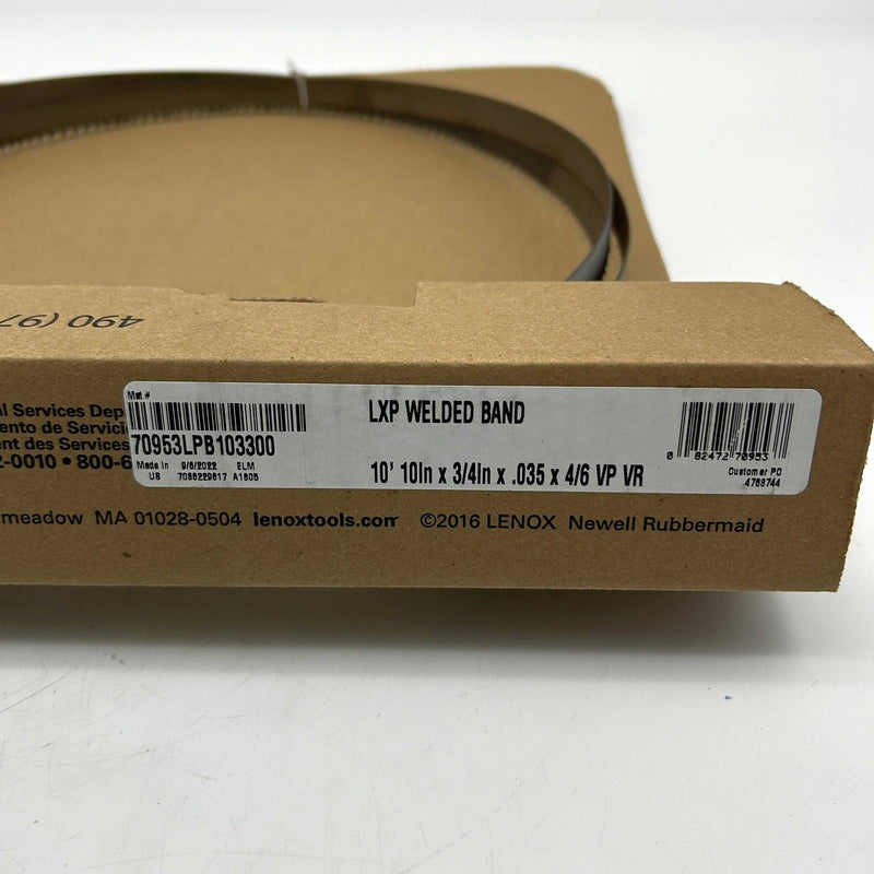 Lenox 70953LPB103300 Welded Band Saw Blade LXP 10' 10in x 3/4 x .035 x 4/6 VP VR 2