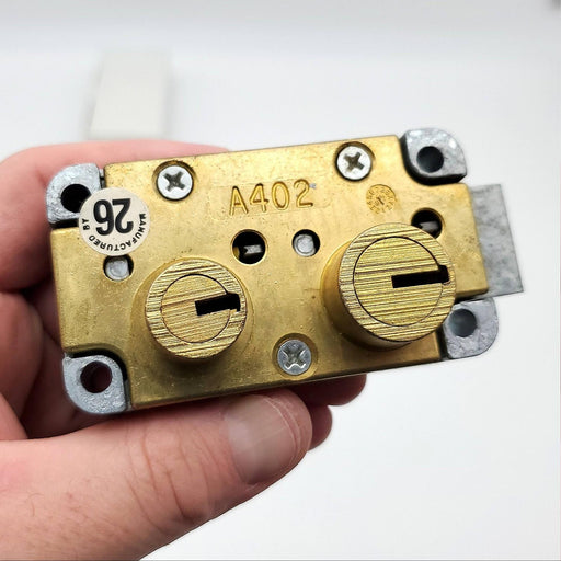 Ilco Safe Deposit Box Lock A402 LH Left Hand Satin Brass 3 Keys A402100-04-41LH 1
