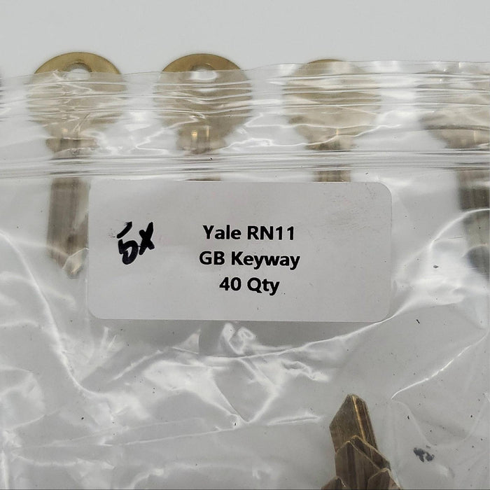 5x Yale RN11 Key Blanks GB Keyway Nickel Silver 6 Pin NOS 4