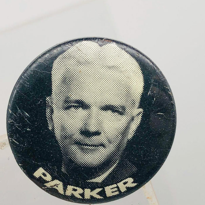 Parker Political Campaign Button Pin .875" Lithographers Union Label Vintage 16