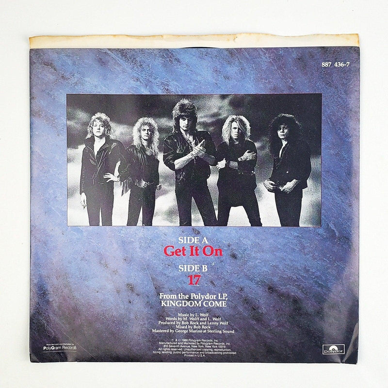 Kingdom Come Get It On 45 RPM Single Record Polydor 1988 w/ Pic Sleeve 2