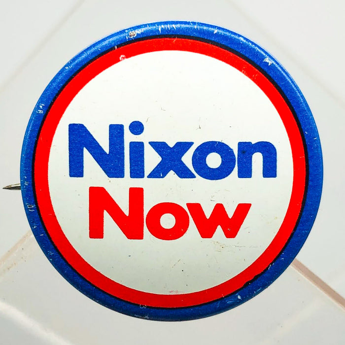 Richard Nixon Now Button Pin 1" Presidential Campaign Politics COADCO Vintage 2