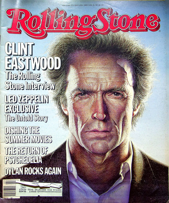 Rolling Stone Magazine July 4 1985 Clint Eastwood Led Zeppelin Bob Dylan Rock