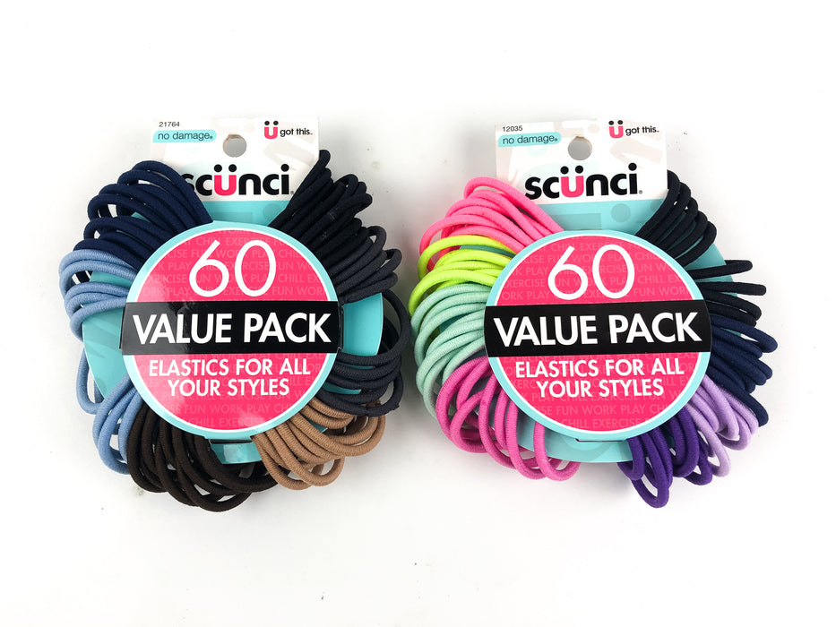 120-PK Scunci No Damage Ponytail Holder Elastics Rubber Bands U Got This 12035