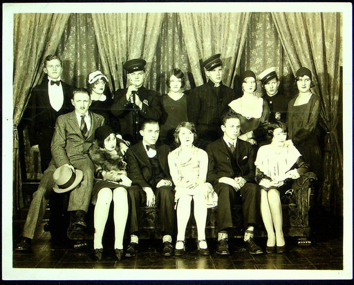 Family Photograph 1920s Roaring Twenties 20s Flapper Girls Military Cadet Dress 1