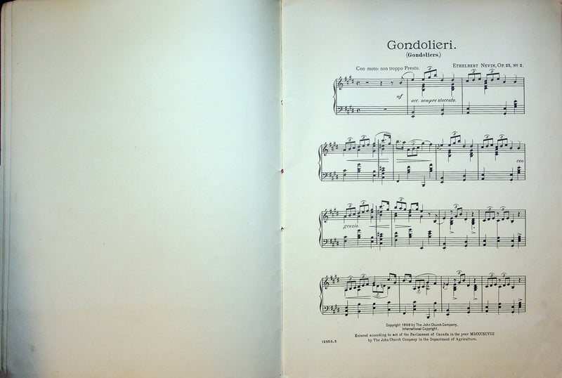 1898 Vintage Sheet Music Piano Ethelbert Nevin Giorno in Venezia A Day in Venice 6