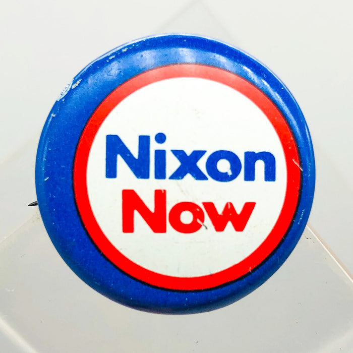 Richard Nixon Now Button Pin 1" Presidential Campaign Politics COADCO Vintage 8