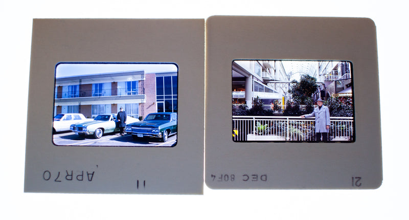 Vintage 35mm Photo Transparency Slides - Man with Fedora 1970 & 1980 | Lot of 2