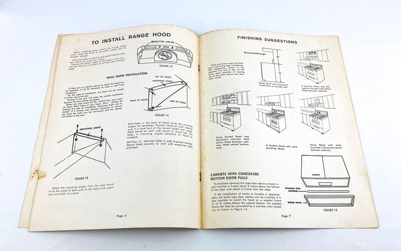Vintage Sears Roebucks Instructions Parts Manual Kenmore Range Hood 850.5136700