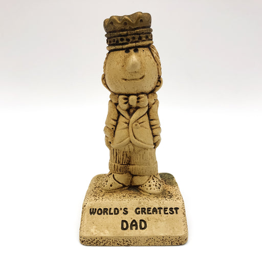Vintage Paula Figurine World's Greatest Dad Prince King Crown Retro Gift 1970s 1