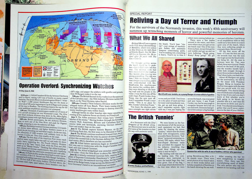 Newsweek Magazine June 11 1984 40 Years After Normandy WW2 Rememered Afghanistan